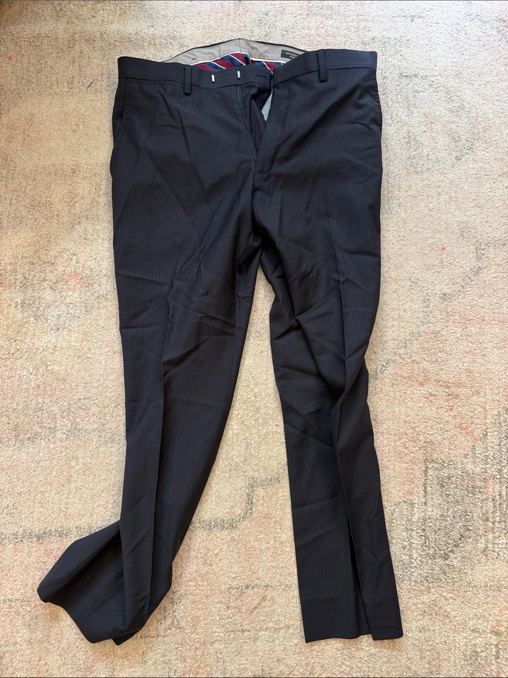 Banana Republic Men's Black Pinstripe Dress Pants